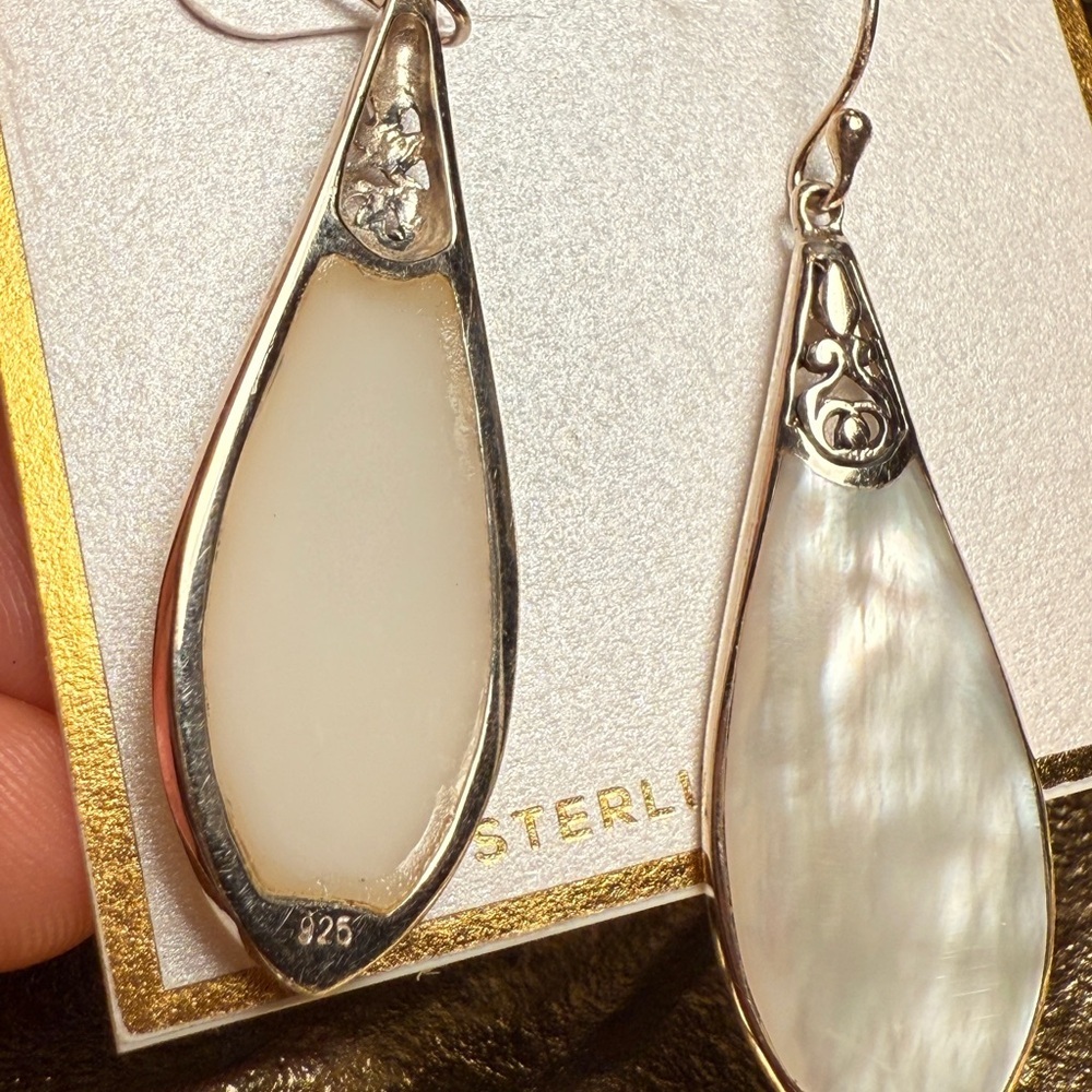 Silver Teardrop Earrings with Elegant Design - Picture 9 of 11